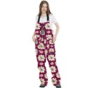 Retro 1880s Flowers Pattern Women s Front Zip Ski And Snowboard Bib Pants View2