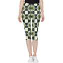 Royal Fractal Pattern Inside Out Lightweight Velour Capri Leggings  View1