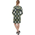 Royal Fractal Pattern Long Sleeve Hoodie Dress View2
