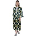 Royal Fractal Pattern Maxi Satin Kimono View1