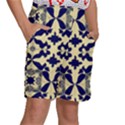 Royal Fractal Pattern 3 Kids  Basketball Shorts View3