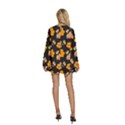 Retro 40s 50s Flowers Pattern Halloween 3 Round Neck Long Sleeve Bohemian Style Chiffon Mini Dress View4