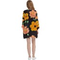 Retro 40s 50s Flowers Pattern Halloween 3 Open Front 3/4 Sleeve Batwing Chiffon Cardigan Kimono View4