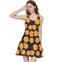 Retro 40s 50s Flowers Pattern Halloween 4 Inside Out Racerback Dress View3
