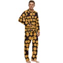Retro 40s 50s Flowers Pattern Halloween 4 Men s Long Sleeve Velvet Pocket Pajamas Set View2