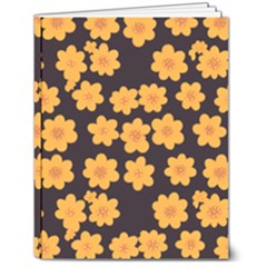 Retro 40s 50s Flowers Pattern Halloween 4 7  X 9  Softcover Notebook