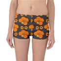 Retro 40s 50s Flowers Pattern Halloween 2 Reversible Boyleg Bikini Bottoms View1