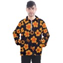 Retro 40s 50s Flowers Pattern Halloween Men s Half Zip Pullover View1