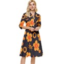 Retro 40s 50s Flowers Pattern Halloween Classy Knee Length Dress View1