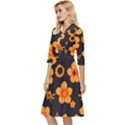 Retro 40s 50s Flowers Pattern Halloween Classy Knee Length Dress View3