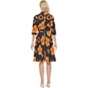 Retro 40s 50s Flowers Pattern Halloween Classy Knee Length Dress View4