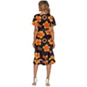 Retro 40s 50s Flowers Pattern Halloween Women s Kimono Wrap Satin Dress View4