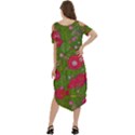 Mid Century Retro Floral 1970s 1960s Pattern 88 Cold Shoulder Loose Fit Dress With Pockets View4