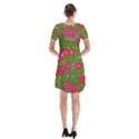 Mid Century Retro Floral 1970s 1960s Pattern 88 Short Sleeve V-neck Flare Dress View2
