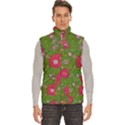 Mid Century Retro Floral 1970s 1960s Pattern 88 Men s High Neck Button Up Puffer Vest View1