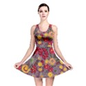 Mid Century Retro Floral 1970s 1960s Pattern 90 Reversible Skater Dress View1