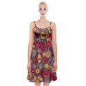 Mid Century Retro Floral 1970s 1960s Pattern 90 Spaghetti Strap Velvet Dress View1