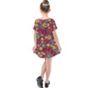 Mid Century Retro Floral 1970s 1960s Pattern 90 Kids  Simple Cotton Dress View2