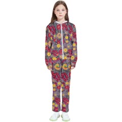 Mid Century Retro Floral 1970s 1960s Pattern 90 Kids  Tracksuit
