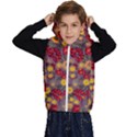 Mid Century Retro Floral 1970s 1960s Pattern 90 Kids  Stylish Hooded Puffer Vest View1