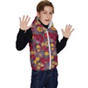 Mid Century Retro Floral 1970s 1960s Pattern 90 Kids  Stylish Hooded Puffer Vest View3