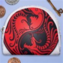 Red Yin Yang Dragons Horseshoe Style Canvas Pouch View1