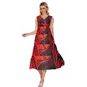 Red Yin Yang Dragons V-Neck Drawstring Shoulder Sleeveless Maxi Dress View2