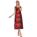 Red Yin Yang Dragons V-Neck Drawstring Shoulder Sleeveless Maxi Dress View3