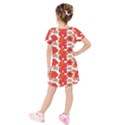 Mid Century Retro Floral 1970s 1960s Pattern 91 Kids  Short Sleeve Velvet Dress View2