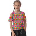 Retro 40s 50s Mexico Flowers Pattern Kids  Butterfly Cutout T-Shirt View1