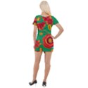 Mid Century Retro Floral 1970s 1960s Pattern 89 Short Sleeve Asymmetric Mini Dress View2