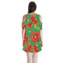 Mid Century Retro Floral 1970s 1960s Pattern 89 Shoulder Cutout Velvet One Piece View2