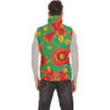 Mid Century Retro Floral 1970s 1960s Pattern 89 Men s High Neck Button Up Puffer Vest View4