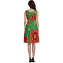 Mid Century Retro Floral 1970s 1960s Pattern 89 Sleeveless V-Neck Skater Dress with Pockets View4