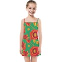 Mid Century Retro Floral 1970s 1960s Pattern 89 Kids  Summer Sun Dress View1