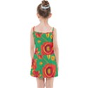 Mid Century Retro Floral 1970s 1960s Pattern 89 Kids  Summer Sun Dress View2