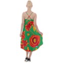 Mid Century Retro Floral 1970s 1960s Pattern 89 High-Low Halter Chiffon Dress  View2
