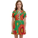 Mid Century Retro Floral 1970s 1960s Pattern 89 Kids  Sweet Collar Dress View1