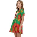 Mid Century Retro Floral 1970s 1960s Pattern 89 Kids  Sweet Collar Dress View3