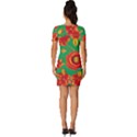 Mid Century Retro Floral 1970s 1960s Pattern 89 Fitted Knot Split End Bodycon Dress View4