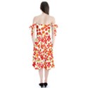 Mid Century Retro Floral 1970s 1960s Pattern 92 Shoulder Tie Bardot Midi Dress View2