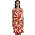 Mid Century Retro Floral 1970s 1960s Pattern 92 Sleeveless Dress With Pocket View1