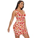 Mid Century Retro Floral 1970s 1960s Pattern 92 Draped Bodycon Dress View3