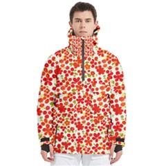 Mid Century Retro Floral 1970s 1960s Pattern 92 Men s Pullover Zip Ski And Snowboard Waterproof Breathable Jacket