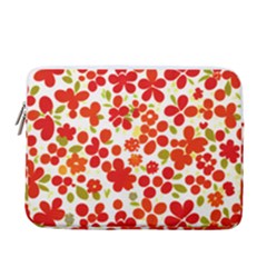Mid Century Retro Floral 1970s 1960s Pattern 92 13  Vertical Laptop Sleeve Case With Pocket