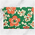 Mid Century Retro Floral 1970s 1960s Pattern 94 Canvas Cosmetic Bag (XXL) View1