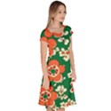Mid Century Retro Floral 1970s 1960s Pattern 94 Classic Short Sleeve Dress View3