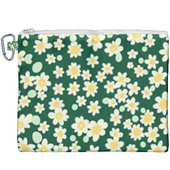 Mid Century Retro Floral 1970s 1960s Pattern 93 Canvas Cosmetic Bag (xxxl)