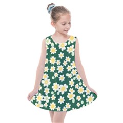 Mid Century Retro Floral 1970s 1960s Pattern 93 Kids  Summer Dress