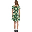 Mid Century Retro Floral 1970s 1960s Pattern 93 Kids  Puff Sleeved Dress View4